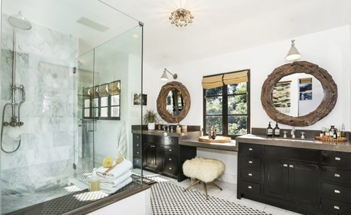 Remodeled bathroom in a Beachwood Canyon Spanish Colonial