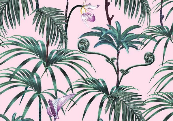 Witch and Watchman Elysian Palms Pink Wallpaper