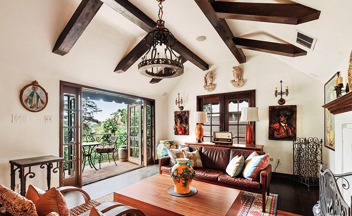 Laurel Canyon Spanish Colonial Home with beautiful beamed ceiling.