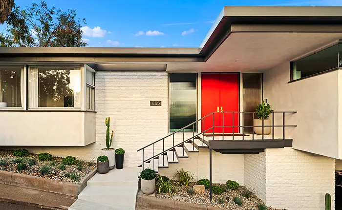 Richard Kearney Mid Century Sunset Strip Home with red double doors