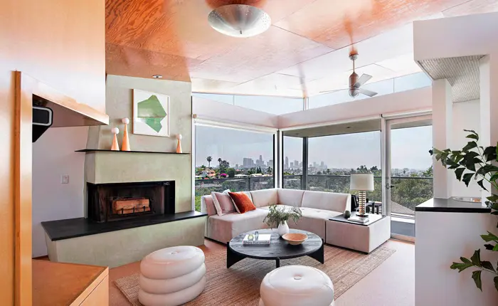 Living room of the Modern Silver Lake architectural home by Christopher Payne