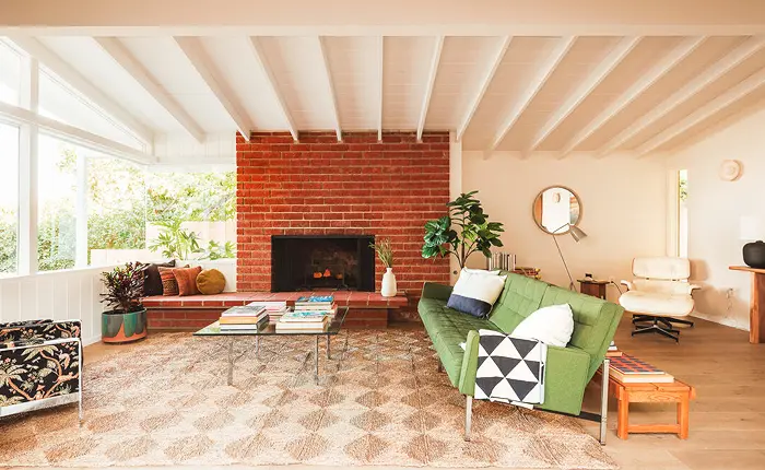 Living room of the Studio City Mid Century Modern home By Architect Mims Jackson Jr.