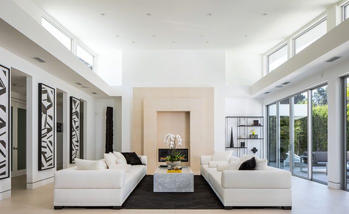 Elegant living room in this Beverly Hills Mid-Century
