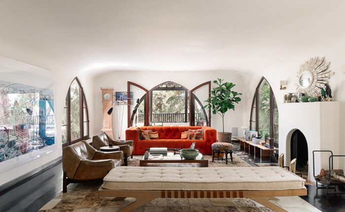 Spanish Colonial Revival family room